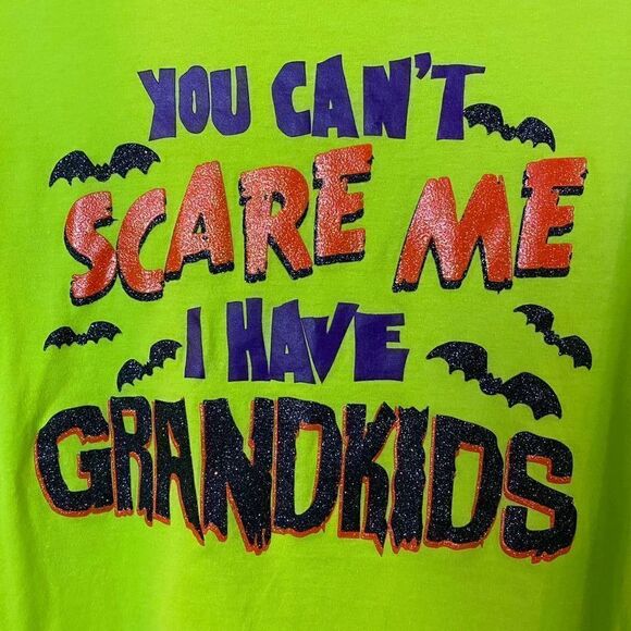 Halloween " You Can't Scare Me" Grandma Glitter Cotton Top Size XL - Picture 8 of 8